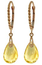 Galaxy Gold GG 14k Rose Gold Leverback Earrings with Briolette Citrines - $284.99+