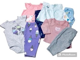 Carter&#39;s &amp; Starting Out Baby Girls 3M 8 Piece Lot 4 Outfits Leggings Top... - £12.73 GBP