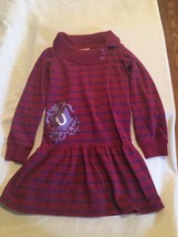 Size 8 American Girl dress sweater stripe long sleeve purple  - £14.25 GBP