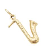 14K GOLD Vintage Pendant Modernist Mini Saxophone Charm  GP788 - $265.31
