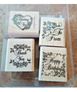 Stampin Up Rubber Stamps Small Victorian Greetings Roses Set of 4 - £10.43 GBP