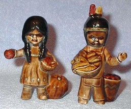 Vintage Indian Boy and Girl Pottery Art Pottery Figures - $9.95