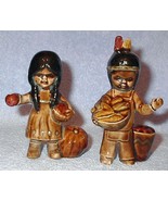 Vintage Indian Boy and Girl Pottery Art Pottery Figures - $13.65 CAD