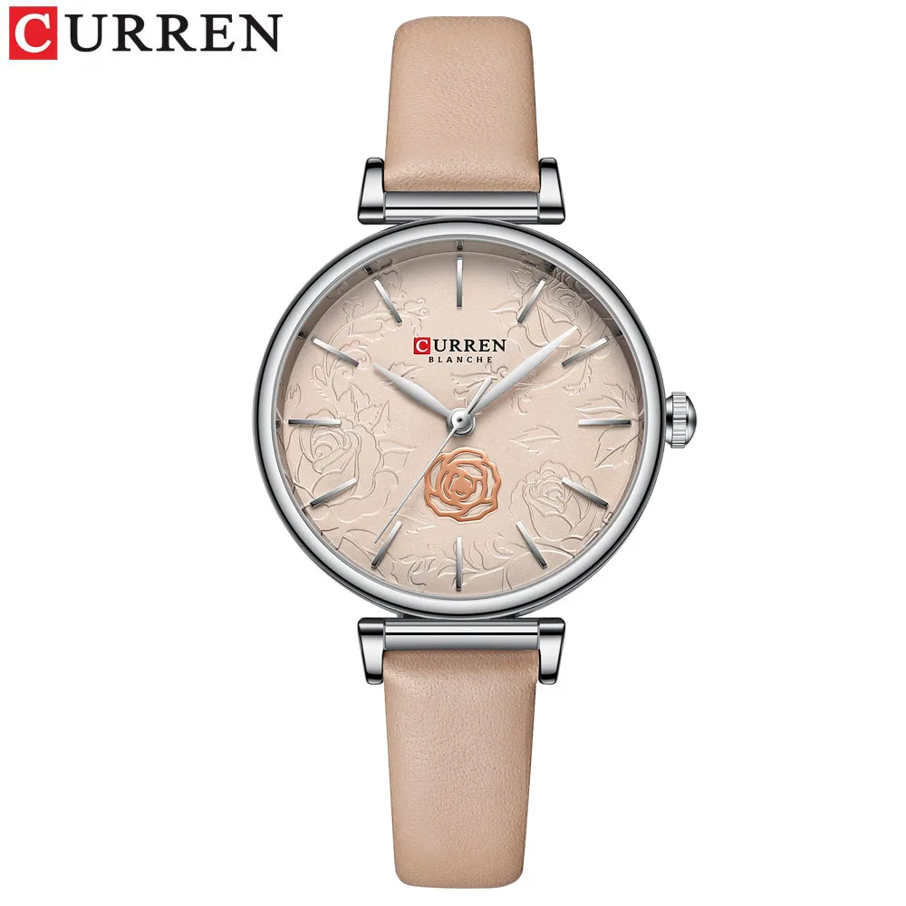  Watches    Leather Quartz Wristwatches Female ed Women&#39;s Clock with Flower - £26.92 GBP