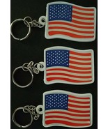 Patriotic American Flag Key Chains 3/Pk - £2.37 GBP