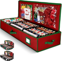Premium Gift Wrap Organizer, Christmas Wrapping Paper Storage Bag W/Useful Pocke - £23.51 GBP