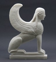 Statue sculpture en marbre moulé lion femme sphinx grec de Naxos copie musée - £48.32 GBP