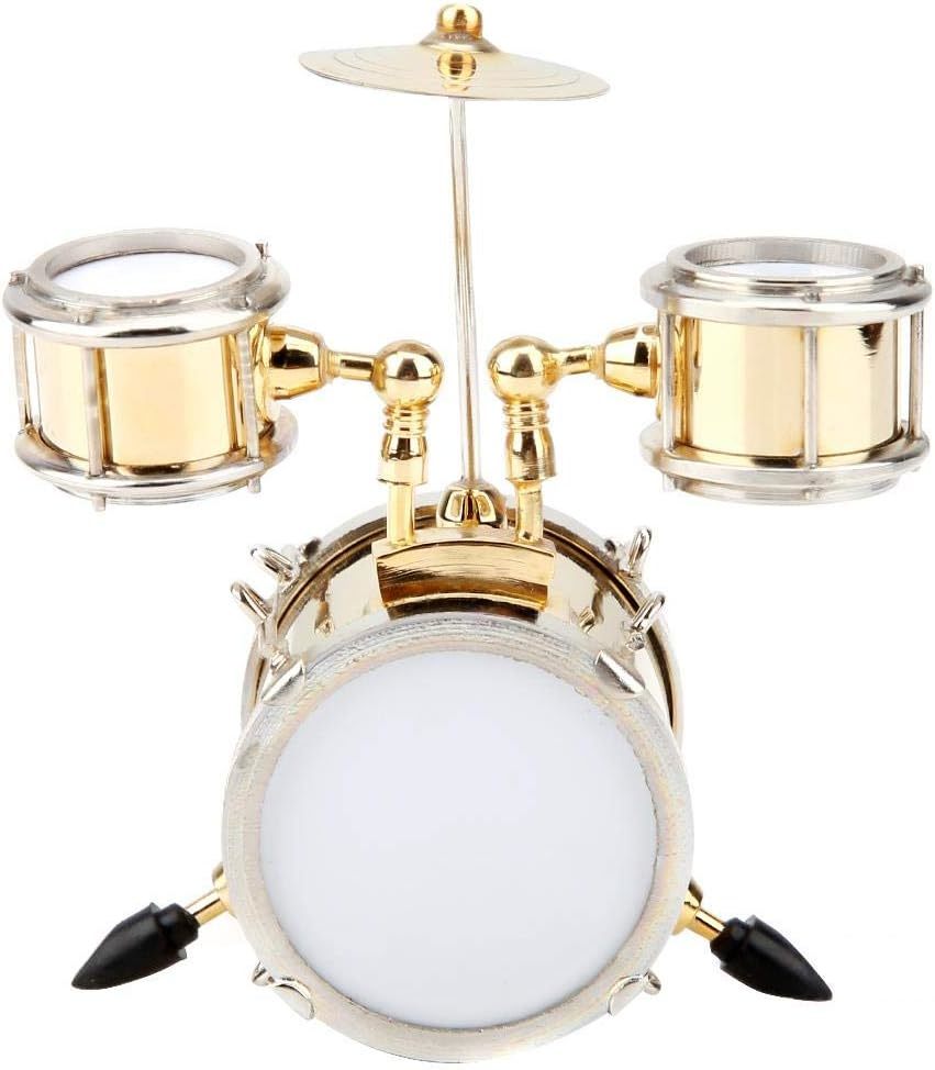 Miniature Musical Instrument Model Replica Drum Set Ornament Drummer Gif... - $34.94
