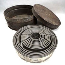 1800s Antique Victorian 15pc Pastry Cookie Cake Cutter Tin W Cannister Dark Lot - £70.07 GBP