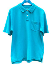 LL Bean Polo Shirt Short-Sleeve Mens Medium Traditional Fit Turquoise Golf - £12.31 GBP