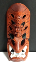 Hand Carved Wood Bakunawa Tiki Tribal Dragon Fangs Wall Mask 8.25&quot;h Philippines - £19.97 GBP