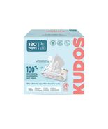 Kudos Skin-Loving Baby Wipes 99% Water Plastic-Free Unscented 180ct 3pk - $302.30 MXN