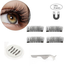 4Pcs 3D Magnetic False Eyelashes Natural Eye Lashes Extension With Tweezer Us - £11.87 GBP