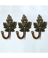 Lot of 3 pcs Vintage Autumn LEAF Hook Antique BRASS WALL Coat Hat Hanging - $41.03 CAD