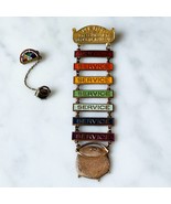 Vintage 1940s Rainbow Service Award Pin + BFCL Enamel 10k Pot of Gold La... - $104.09 CAD