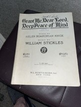 Vintage Sheet Music - Grant Me, Dear Lord, Deep Peace Of Mind ©1927 - £4.13 GBP