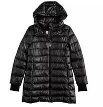 New Nine West Women&#39;s Lightweight Hooded Puffer Coat Black Large - $98.99