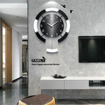 60X50cm Large Nordic Swinging Wall Clock Modern Design Wooden Clock - £117.76 GBP