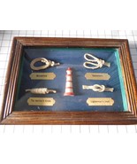 Nautical Theme Sailor Rope Knots in Wood Framed 6-5/8&quot; L x  4-5/8&quot; T Sha... - £10.23 GBP