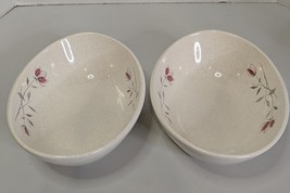 Pair Set of 2 Vintage MCM  Franciscan  Oval Serving Bowls Duet Ceramic Pink - £21.92 GBP