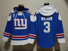 Russell Wilson Giants Royal Lace-Up Pullover Jersey Hoodie  - $59.25