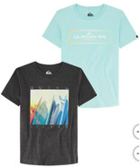 Quiksilver Boys Size XL 18/20 Gray Blue 2 Pack Tees T-Shirts NWT - £6.76 GBP