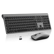Wireless Keyboard Mouse Combo, Ultra Slim Full Size Computer Keyboard And 2400 D - £52.20 GBP