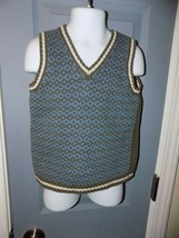 Janie and Jack Green Sweater Vest Wool Blend Diamond Pattern Size 4T/5T Boy&#39;s - £16.63 GBP