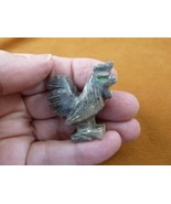 Y-CHI-RO-22) gray ROOSTER chicken SOAPSTONE gem stone figurine game cock... - $163.26 MXN