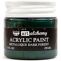 Finnabair Art Alchemy Acrylic Paint 1.7 Fluid Ounces-Metallique Dark Forest - £12.04 GBP
