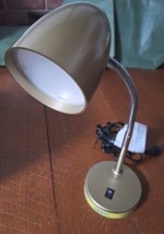 Electric 17&quot; LED Gooseneck Gold Color Metal Longlasting Light Desk Lamp Intertek - £8.21 GBP