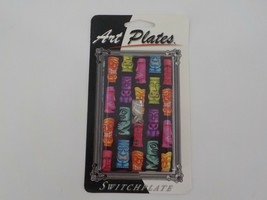 ART PLATES SWITCHPLATE LIGHT SWITCH COVER ROWS OF COLORFUL TIKI TOTEM ST... - $11.99