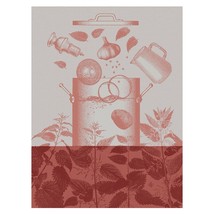 Le Jacquard Francais Veloute D&#39;Orties Pink Pictorial Tea Kitchen Towel - $23.95