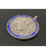 925 Sterling Silver - Vintage Enamel Annual Athletic Meeting Pendant - P... - £65.25 GBP