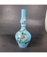 TURQUOISE BLUE FRENCH Bristol GLASS GOLD HANDPAINTED VICTORIAN Barber Bo... - $266.06 CAD