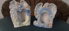 Pair Of Porcelain Picture Frames-Angels Watching Over Baby And Children - £5.54 GBP