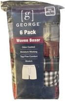 George 6-Pair Men&#39;s 3XL Woven Boxers Underwear Cotton Tag Free Plaid - £19.31 GBP