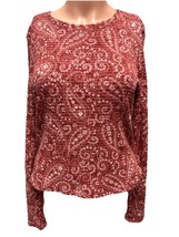 True Craft Long Sleeve Top Woman’s Medium Red Paisley New With Tags - $226.15 MXN