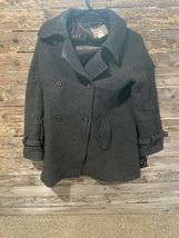 J Crew Majesty Peacoat Gray Wool Blend Stadium Cloth Nello Gori Size 10 - $25.80