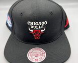 Air Jordan x Chicago Bulls Hat Men Black Mitchell &amp; Ness Snap Back Cap New - $55.94