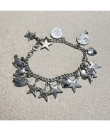 Vintage Silver Tone Beta Sigma Phi Charm Sorority Bracelet 1970s - $14.84