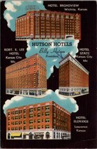 Lawrence Kansas Hutson Hotels State Broadway Robt Lee Eldridge Postcard A23 - $7.95