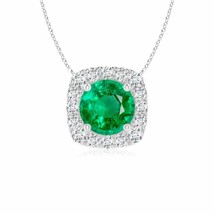 Authenticity Guarantee 
ANGARA 5MM Natural Emerald Pendant Necklace for Women... - £1,087.80 GBP