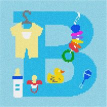 Pepita Needlepoint Canvas: Letter B Baby Blue, 8&quot; x 8&quot; - $50.00+
