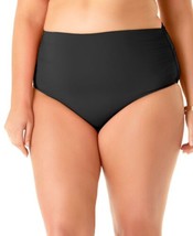 Anne Cole Womens Plus Size High Waist Bikini Bottoms Color Black Size 18W - $63.36