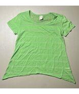 Faded Glory SS Top Women’s M (8-10) Green W/ Stripes And Lace Upper Back - $17.95 CAD