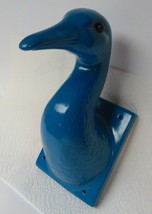 Duck Wall Plaque Hanging Handpainted Ceramic Porcelain Teal Blue black eyes - £36.27 GBP