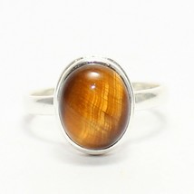 925 Sterling Silver Tiger Eye Ring Handmade Jewelry Birthstone Ring All Size - £25.07 GBP