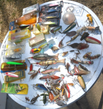 Large Lot of Vintage fishing lures, some still in boxes unused HEDDON&#39;&#39;MANNS etc - £108.71 GBP