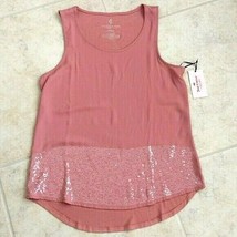 Juicy Couture Ash Rose Sequin Hem Tank Top - Small S - £19.74 GBP